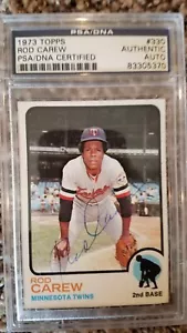 Twins and Angels HOF ROD CAREW Signed 1973 Topps #330 Card - Slabbed PSA/DNA - Picture 1 of 3