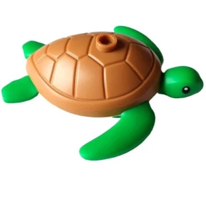 Lego Tortuga Marina Grande Verde Brillante con Ojos Negros y Patrón de Cáscara de Turrón Mediano - Imagen 1 de 2