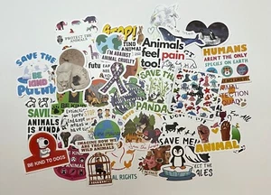 Pack of 50 Be Kind To Animals Stop Animal Cruelty Theme Vinyl Sticker Pack - Picture 1 of 6