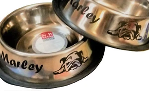 Edelstahl Futternapf 1,0 Liter mit Logo Ihre Hunderasse und Name, Gravur, Napf. - Bild 1 von 12