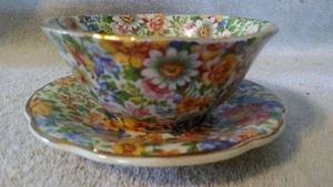 Caramelo vintage Erphila Chintz Ardmore, Bon Bon, tazón de tuerca, platillo Windsor Chintz - Imagen 1 de 6