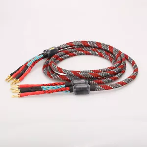 Paar Lautsprecherkabel Kupfer Bananenstecker Kabel Verstärker Lautsprecherkabel - Bild 1 von 5
