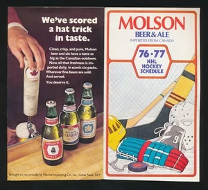 1976-77 Molson Canadian Beer (NHL) *Vintage Pocket Schedule* - Picture 1 of 2