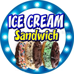 Calcomanía de sándwich de helado (elige el tamaño) pegatina de camión de comida de concesión BC - Imagen 1 de 3