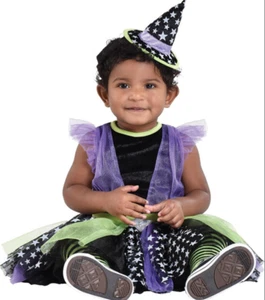 CLASSIC WITCH BABY FANCY DRESS COSTUME AGE 0-6 MONTH NET TUTU DRESS HALLOWEEN - Picture 1 of 1