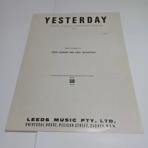 John Lennon & Paul McCartney - Yesterday - pb - Partituras - Beatles Q41 - Imagen 1 de 4