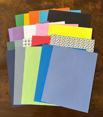 Lote de 20 recuerdos creativos, 8,5"x11", cartulina en varios colores ~ NUEVO Foto 1 de 4