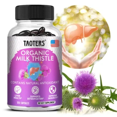 TAOTERS Organic Milk Thistle | High Strength 3,500mg Silymarin Capsules Liver