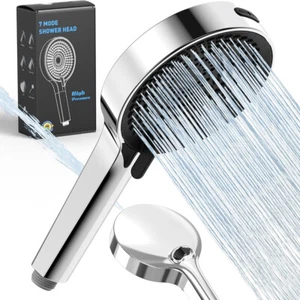 Shower Head High Pressure 7 Settings Spray Handheld Shower heads , Anti-clogging - Picture 1 of 8
