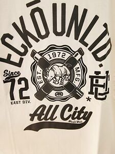 NWT Ecko Unltd Graphic White T-shirt XL All City World Wide Rhino Black Logo