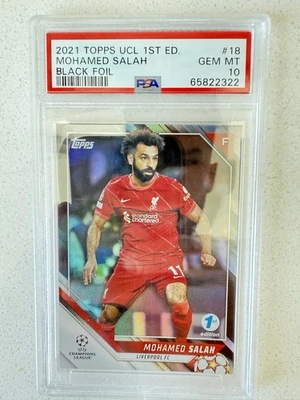 Mohamed Salah 1st Edition Topps UCL Blue Foil /10 PSA 10 - Image 1 of 2