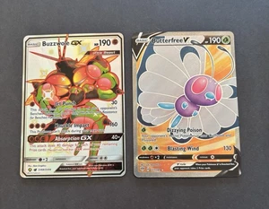 Buzzwole GX SV68 + Butterfree V 177-Pokemon-NM - Picture 1 of 2