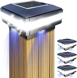 Home Solar Post Cap Lights - Fence Lights Outdoor for 4x4, 5x5, 6x6 inch Wooden - Picture 1 of 8