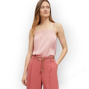 Lg NEU AnnTaylor Spitzenborte quadratischer Ausschnitt Tank Camisole Mauve Rouge Satin kostenloser Versand - Bild 1 von 9