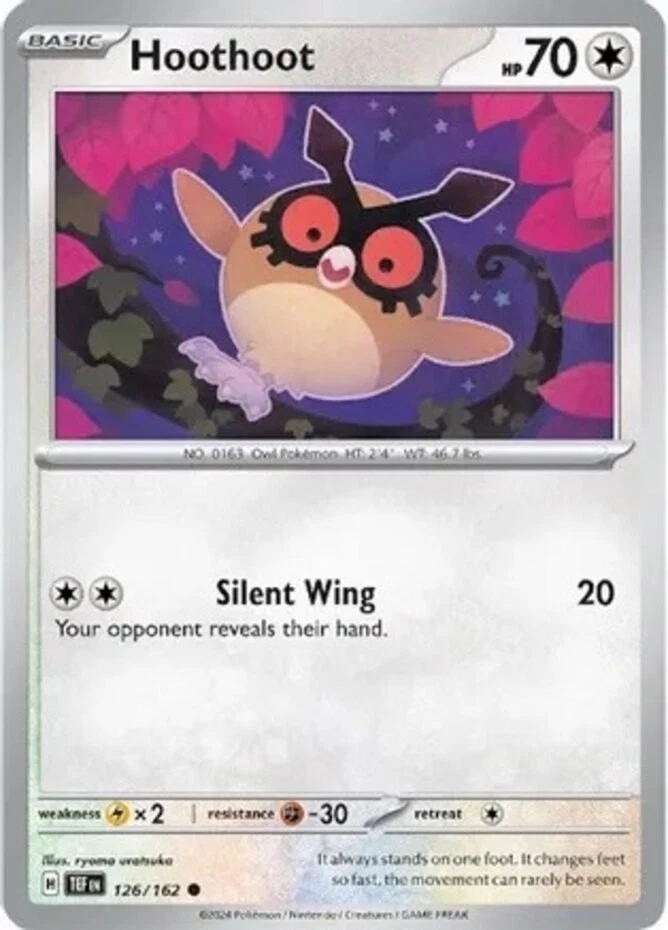x4 Hoothoot - 126/162 - Common - Reverse Holo Pokemon SV05 Temporal Forces M/NM - Image 1 of 1