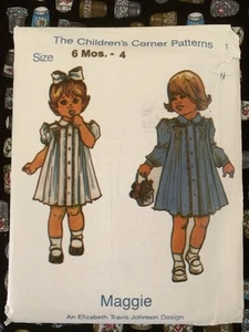 Vintage The Children's Corner Patterns “Maggie” Smocked Dress Sz 6mo-4 UC & FF - Picture 1 of 3