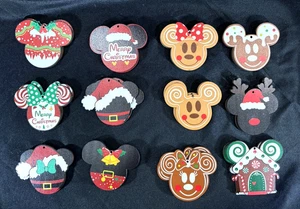 Posten 24 Mickey Minnie Mouse Holz Weihnachtsschmuck, Basteln oder Paket Etiketten - Bild 1 von 7