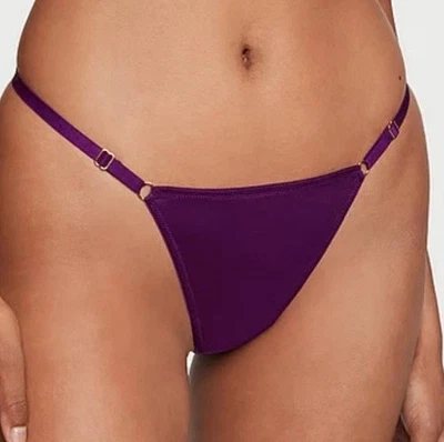 Victoria’s Secret MUY SEXY Cintura Ajustable Tanga Panty Púrpura Satinado Mediano Nuevo con Etiquetas Foto 1 de 4