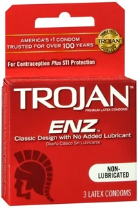Préservatifs en latex non lubrifiés TROJAN ENZ 3 EA - Photo 1/1