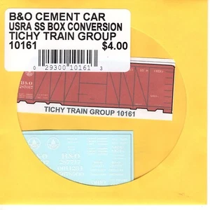 HO Scale Tichy Train 10161 B&O Cement Car USRA SS Box Conversion Decal Set - Picture 1 of 2