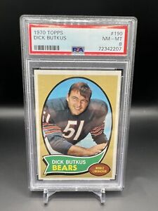 1970 Topps #190 Dick Butkus HOF PSA 8 NMMT Chicago Bears Football Card