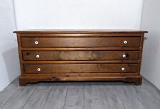 Vintage Rustic Solid Pine Wood Plan Print/File/Map Low Chest of Drawers Dresser