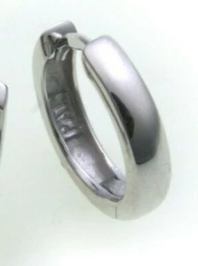 Orecchino Uomo Pieghevole Creoli Oro 750 18 Carati 12mm Creoli Pieghevoli Oro Bianco Nuovo - Foto 1 di 2