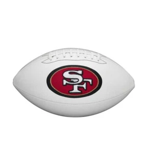 Balón de fútbol americano Wilson de los 49ers con panel blanco logotipo del equipo de la firma de San Francisco NFL - Imagen 1 de 12