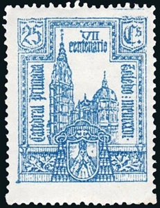 Toledo - Viñeta - * S/Cat - "1960 . 25cts. VII Centenario Catedral Primaria..." - Imagen 1 de 1