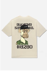 Diamond Supply Bored Ape Mutant MILITARY APE TEE - Cream - Medium - Picture 1 of 3