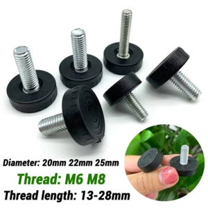 ADJUSTABLE FURNITURE FEET M6 M8 SCREWS LEVELING FOOT WITH WITHOUT INSERT NUTS - Picture 1 of 11