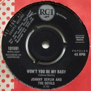 1965 PROMO JOHNNY DEVLIN PAUL McCARTNEY BEATLES*WON'T YOU BE MY BABY/WALK CAT*45 - Picture 1 of 16