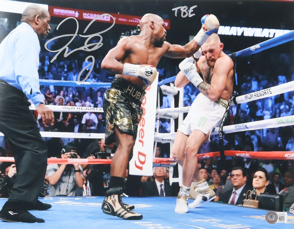 Floyd Mayweather Jr. Signed & INSCRIBED TBE 11x14 Photo vs. Conor M Beckett HOLO - Image 1 of 1