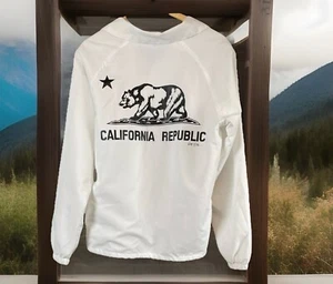 RING OF FIRE REPUBLIC OF CALIFORNIA WHITE & BLACK WINDBREAKER JACKET - Picture 1 of 6