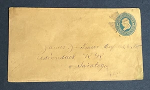 1800s CROSS FANCY CANCEL ! SARATOGA SPRINGS NY ADIRONDACK RAILROAD TRAVER PSE !! - Picture 1 of 2