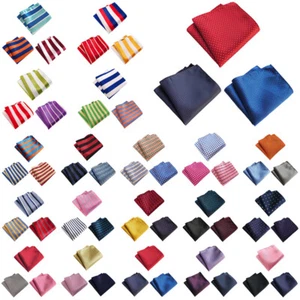 3 PCS Men Stripe Candy Color Pocket Square Handkerchief Wedding Party Hanky - Picture 1 of 20