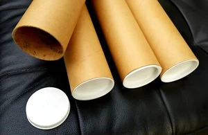 4 Versandrollen aus festem Karton mit Deckel 70 x 570 mm - Bild 1 von 3