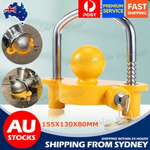 Universal High Security Hitch Lock Caravan Trailer Coupling Tow Ball Lock - Picture 1 of 9