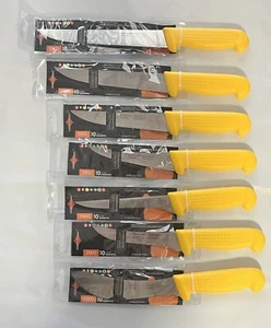 7 Piece Yellow Butchers Knife Set Field Dressing Butchery Kit Pig Goat Deer - Picture 1 of 3