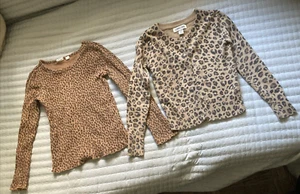 Leopard Animal Print Girls Tops Sweater Cardigan Long Sleeve 4-5 Gap Cherokee - Picture 1 of 24