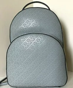 New Calvin Klein Estelle Debossed Monogram Logo Backpack Grey - Picture 1 of 6