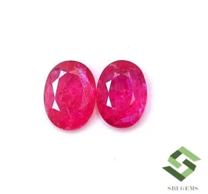 8x6 mm Zertifiziert Natürlicher Rubin Ovalschliff Paar 2,03 cts Mosambik Lose Edelsteine - Bild 1 von 9
