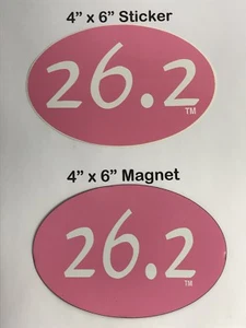 26.2 Marathon (4”x6”) Oval Magnet & Sticker Combo - Picture 1 of 1