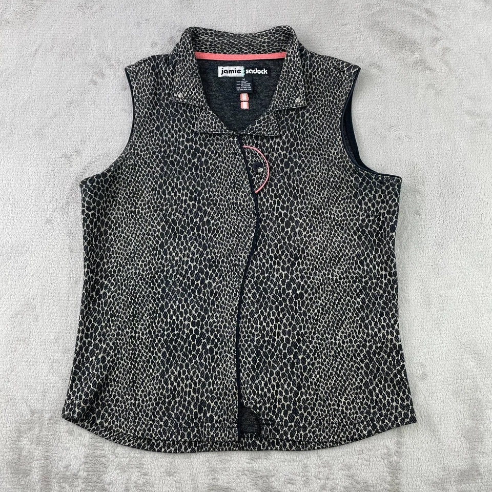 Blusa Jamie Sadock feminina sem mangas estampa de leopardo média golfe PikleBall ativa - Imagem 1 de 4