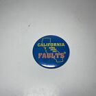 VTG  California Does Have Its Faults Earthquake themed Pin. Blue Background