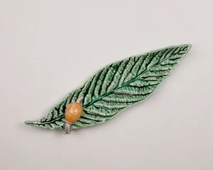 Countryside Leaves Leaf Medlar Tree with Snail by Bordallo Pinheiro - Picture 1 of 2