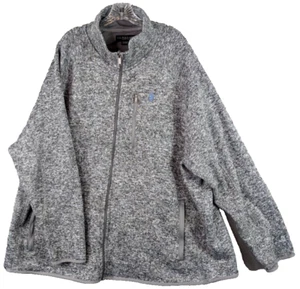 U.S. Polo Assn Sweater Mens Gray Knit Full Zip Pockets Blue Logo Casual Size 4XL - Picture 1 of 10