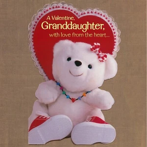 Cute Vtg VALENTINE'S Card FOR GRANDDAUGHTER, Teddy Bear by American Greetings +✉ - Picture 1 of 6