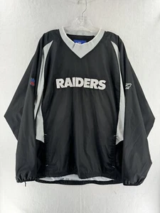 Vintage Reebok NFL On Field Jacket Black Oakland Raiders Windbreaker L 90s Y2K - Bild 1 von 10