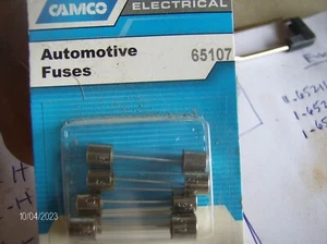 PAQUETE DE 5 FUSIBLES DE VIDRIO CAMCO ELÉCTRICOS AUTOMOTRICES 65107 - Imagen 1 de 1